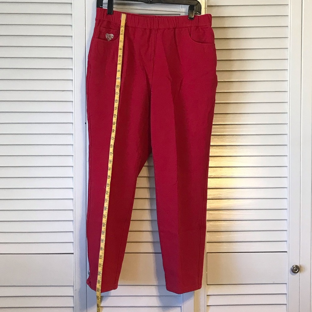 Quacker Factory Cherry Red Pants - Picture 2 of 5